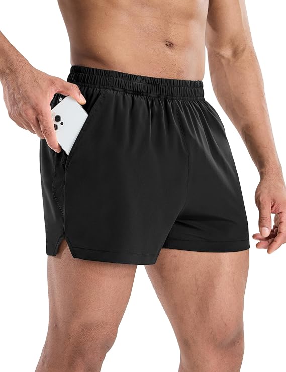 MIER Mens 3 Inch Shorts for Athletic Running, Dry Fit, Built-in Brief