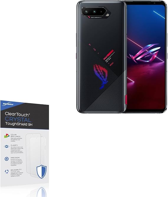 BoxWave Screen Protector Compatible with ASUS ROG Phone 5s - ClearTouch Crystal ToughShield 9H (2-Pack), Clear 9H Tough Flexible Film Screen Protector
