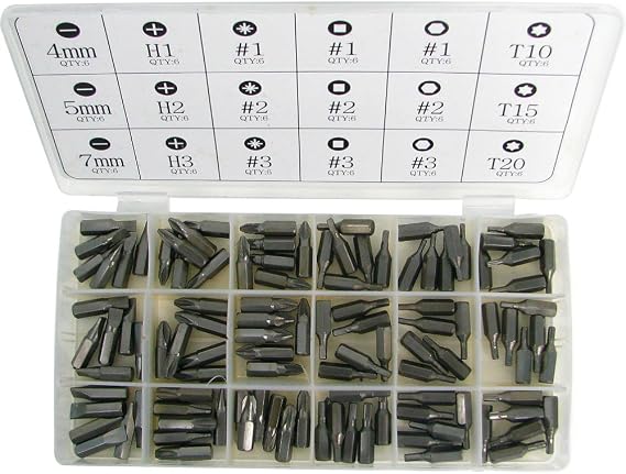 Trademark Tools 75-8108 Hawk 108 Screwdriver Bit Assortment, 18 Different Styles and Sizes
