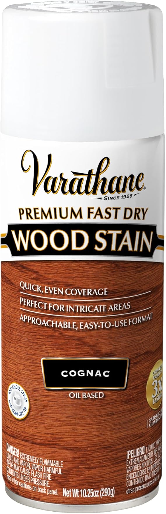 Varathane Premium Fast Dry Cognac Wood Stain Spray | Interior Wood Projects, One Coat Color, Furniture, Cabinets, Doors And Trim, Dries In 1 Hour, 10.25 Oz