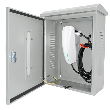 Outdoor EV Charger Box for Tesla Wall Charger, Two Size of Cable Entry Port