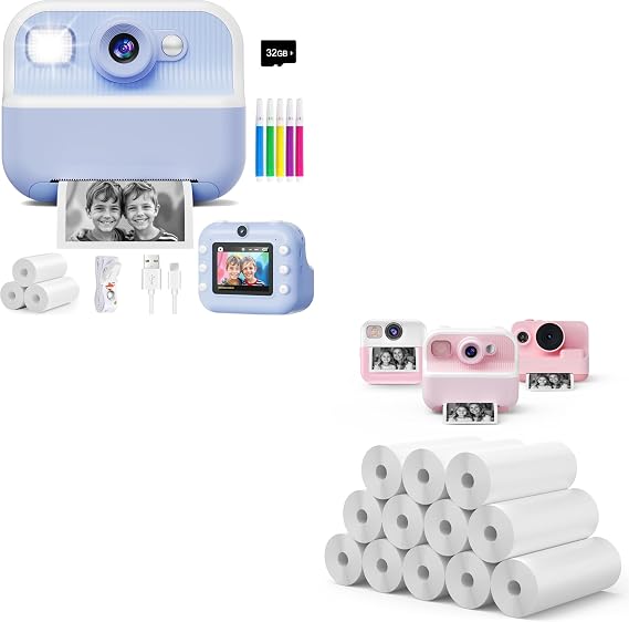 Instant Camera*1&12 Rolls Refill Paper*1