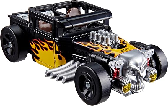 Transformers Collaborative Hot Wheels x Bone Shaker, Deluxe Class 5-Inch Robot Action Figure Converts to Car, Car Toys for Ages 8+ | Transformers Collaborative Hot Wheels 5 Inch Action Figure Deluxe Class - Bone Shaker