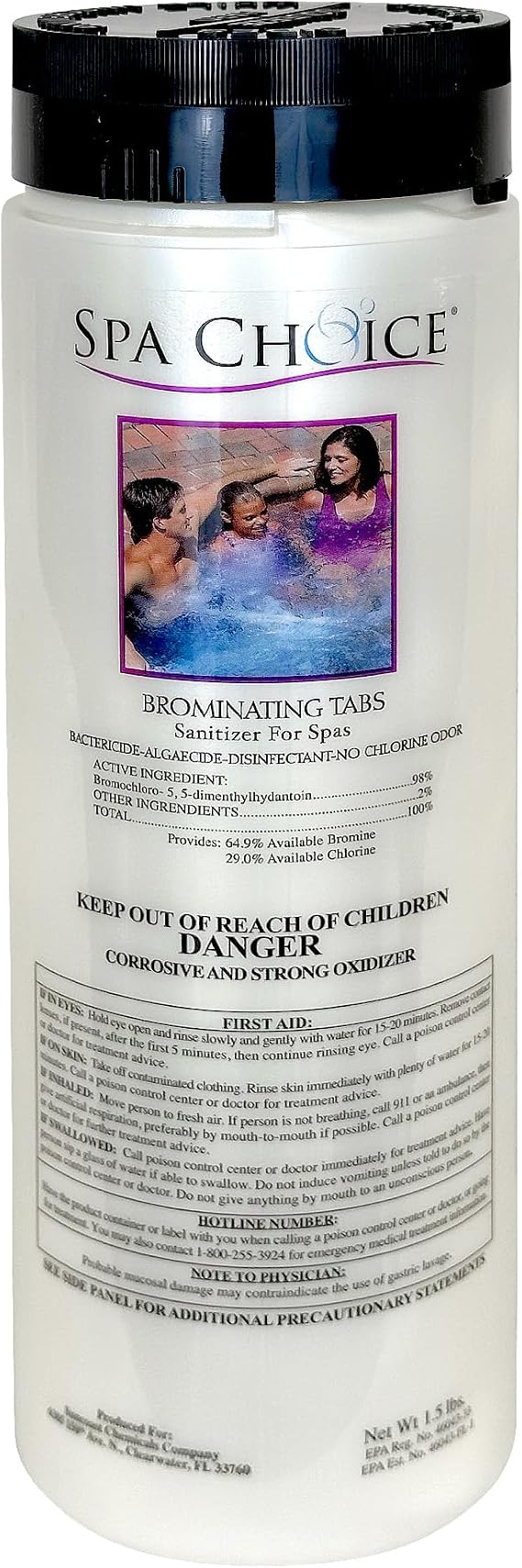 SpaChoice 1.5-Pounds Premium Bromine Tablets for Hot Tub | Kills Bacteria, Controls Algae, Easy to Use, Silky Smooth Water, No Odor, 98% BCDMH, 3 tablets per 300 gallons every 5-7 days