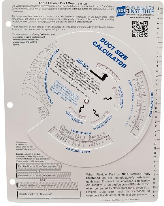 ADI Ductulator Duct Size Calculator