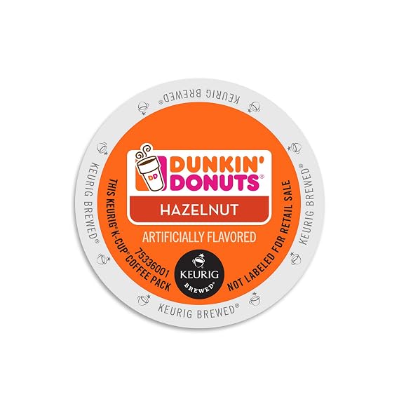 Dunkin Donuts Hazelnut, Flavored Coffee K-Cups for Keurig K Cup Brewers (96 Count)