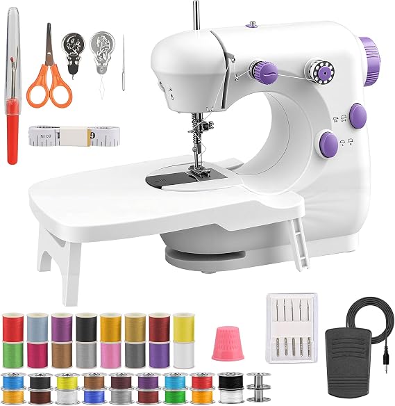 BRICH sewing machine for beginners, Mini Sewing Machine with Dual Speed Control, Portable Design & Extendable Table, Lightweight & Easy to Use for Kids, Beginners, and Craft Enthusiasts