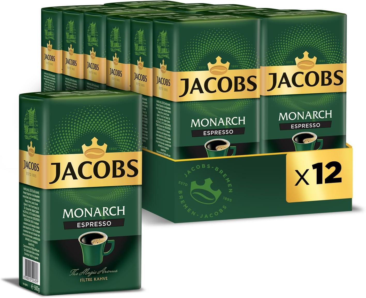 Jacobs Monarch Espresso Filter Coffee 500 gr x 12 Pack