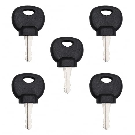 5 Pack 14607 Tractor Ignition Keys, Replacement Plant Machinery Ignition Switch Keys, Compatible with JCB Bomag Hatz Manitou Bobcat Volvo Construction Vehicles
