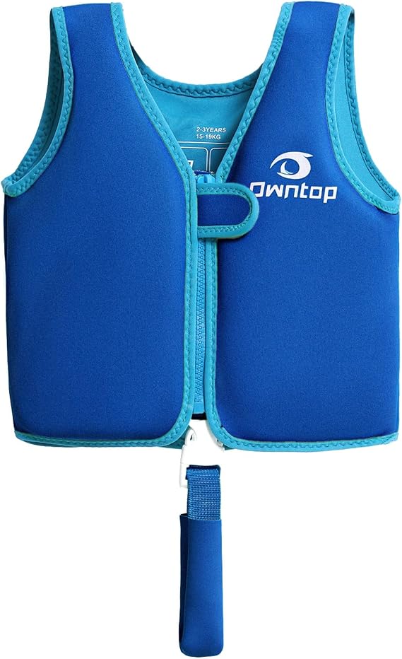 Owntop Kids Swim Vest Toddler Swim Vest with Adjustable Crotch Strap Toddler Floaties Boys Girls Buoyancy Aid for 30-40-50-60-70 Lbs Kids