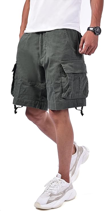 BACKBONE Men's Camouflage Cargo Shorts, MultiPocket Outdoor Work Shorts
