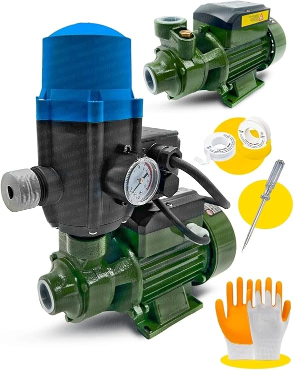 Alman Su Pompası Bakır Sargı 0.70 Hp 0.55 Kw Paket Hidrofor Otomatik Sistem Su Pompası Qb60 Hediyeli