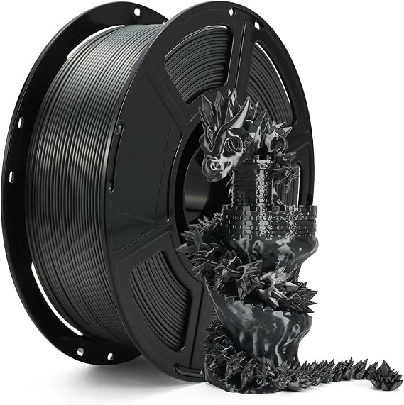FLASHFORGE Silk+ PLA Filament 1.75mm Metal Gray, Silky Texture 3D Printing Filament, Enhanced Layer Adhesion with Stunning Surface Finish; Chrome-Like Brilliance and Silk-Smooth Perfection