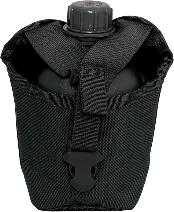 Rothco MOLLE Compatible 1 Quart Canteen Pouch - Essential Camping Accessory for On-The-Go Hydration, Black