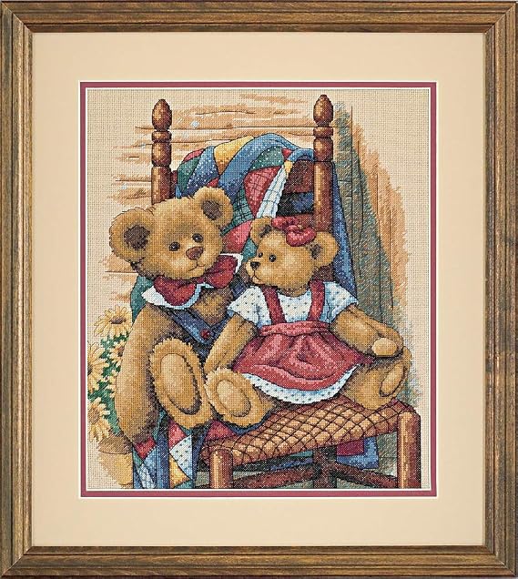 Dimensions Needlecrafts Counted Cross Stitch, Teddies On Quilt