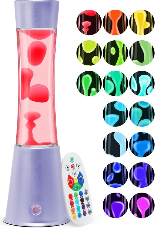 17-Color Changing Liquid Motion Lamp, 15.6" LED Wax Motion Light with Remote, Relaxing Night Light for Bedroom, Living Room & Office, Home Decor Gift