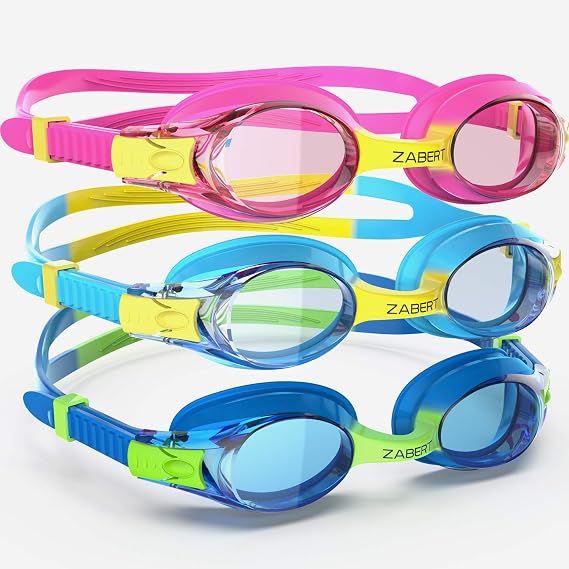 3 Pack Kids Goggles for Swimming, Anti-fog for Age 3-10 Years, K20