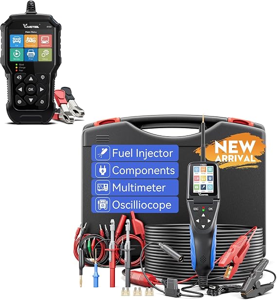 VDIAGTOOL BT300 Car Battery Tester 6V 12V with V500 Auto Intelligent Power Circuit Probe Tester Kit