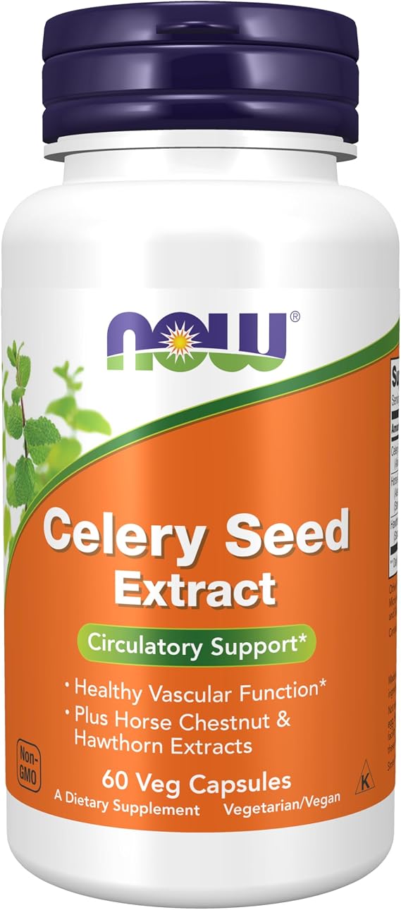NOW Supplements, Celery Seed Extract with Horse Chestnut, 60 Veg Caps