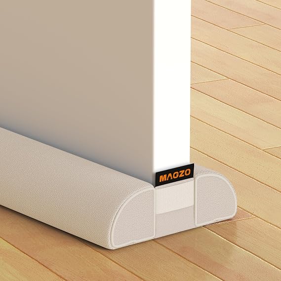 MAGZO Under Door Draft Stopper, 30 Inch Adjustable Door Gap Filler, White