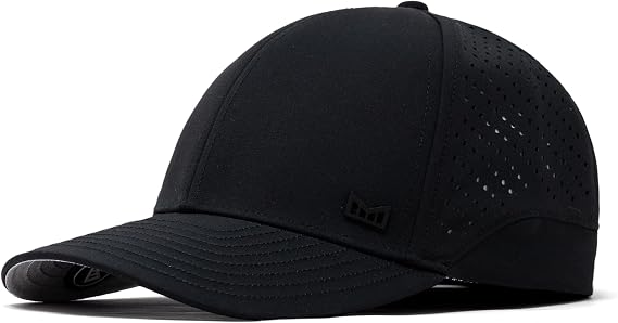 melin MFLX Hydro, Black, Men's Performance Fitted Hat, Water-Resistant Baseball Caps for Men & Women, Golf, Running, or Workout Hat, Small