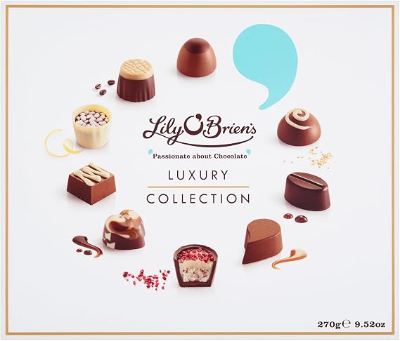 Lily O'Brien's Luxury Collection Chocolates 270g – Assorted Milk, Dark & White Chocolate Gift Box