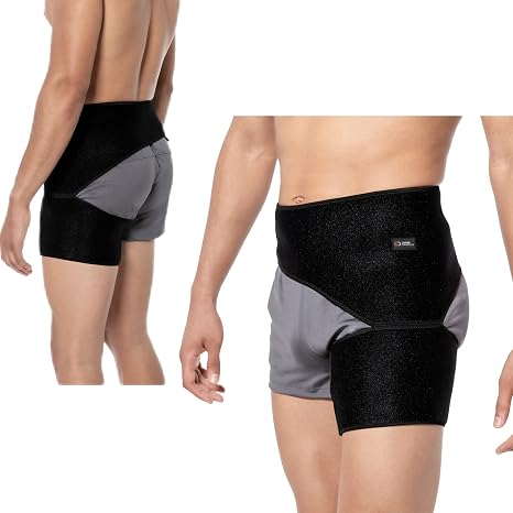 Copper Compression Groin Hip Brace - Thigh Wrap Provides Support for Lower Back & Hip Pain Relief, Arthritis, Bursitis, Fracture, Hernia, Labral Tear, Sciatica - Adjustable to Fit Men & Women