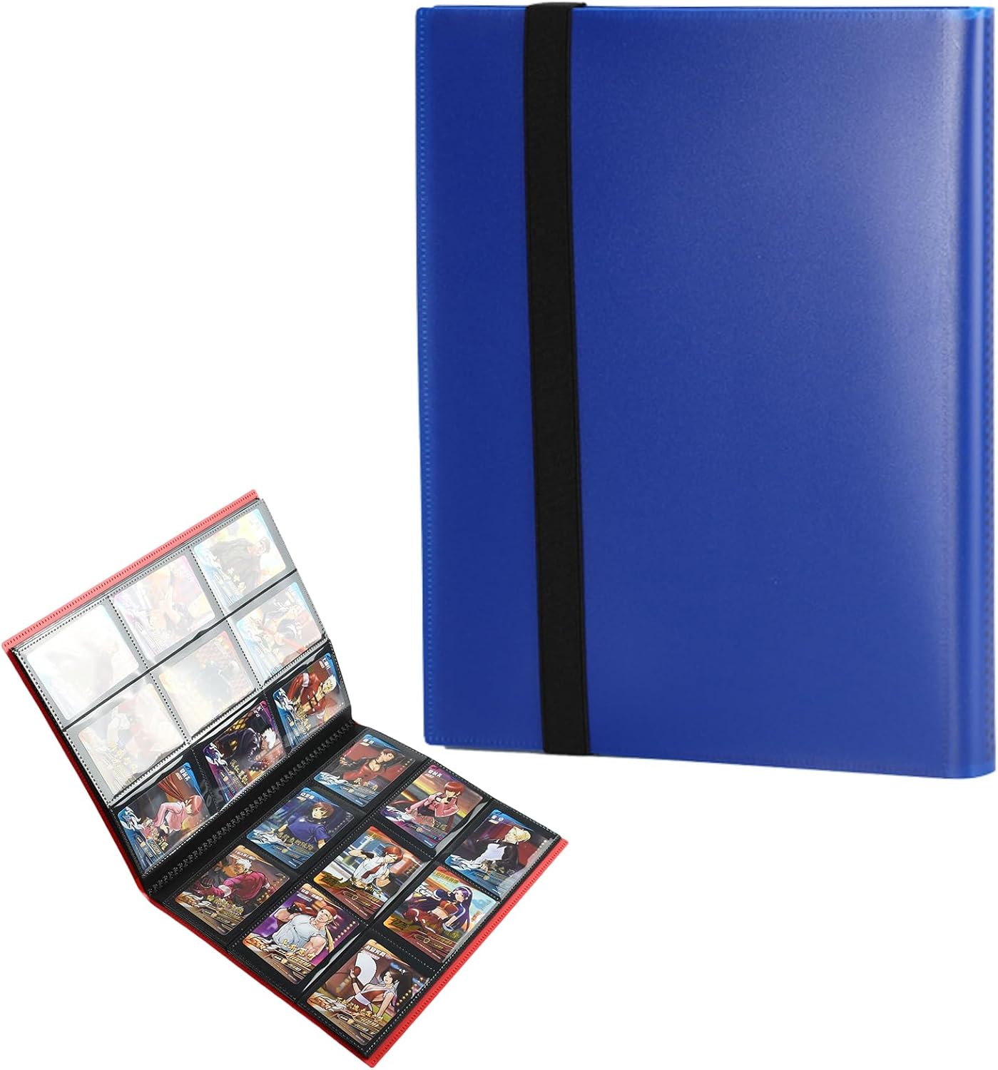 Trading Card Binder Pack with 540 Pockets, Vault X Binder, 9.7x7cm Football Card Binder, Top Loader Binder, Photocard Binder, Game Trading Card Holder for Game,Football Card (Blue)