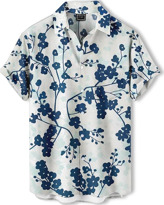 Men's Hawaiian Shirt, Tropical Botanical Fruit, or Animal Print, Short Sleeve Vacation Shirt, Casual Summer Beach