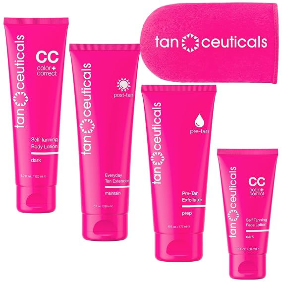 Tanceuticals Complete Self Tanning Lotion Kit, Dark Shade