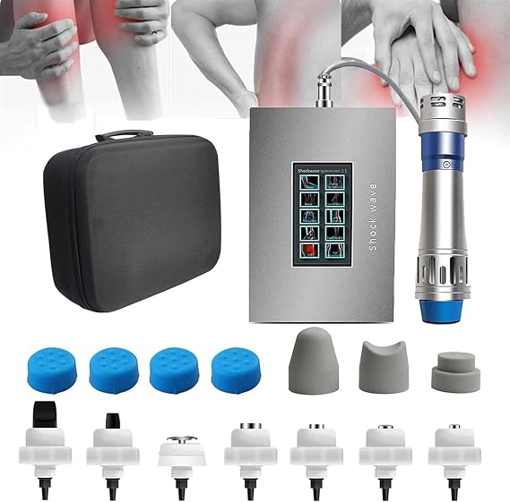Focused Shockwave Therapy Device, Extracorporeal Shock Wave Therapy Machine, 7 Massage Heads, 60-200MJ Energy Regulation, Effectively Relieve Pain, for Home/Physical Therapy Hall
