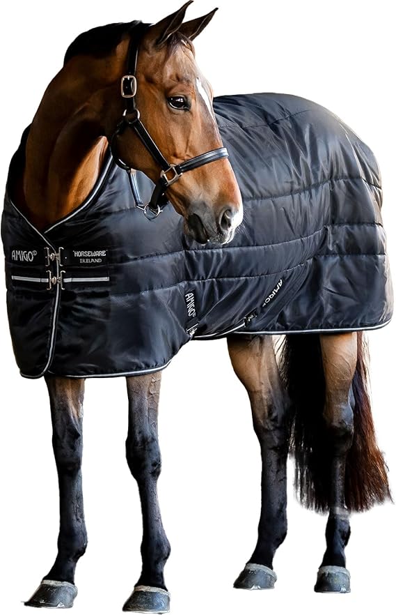 Horseware Amigo Ripstop Insulator Stable 50g - Black/Black & Silver, 75 inches