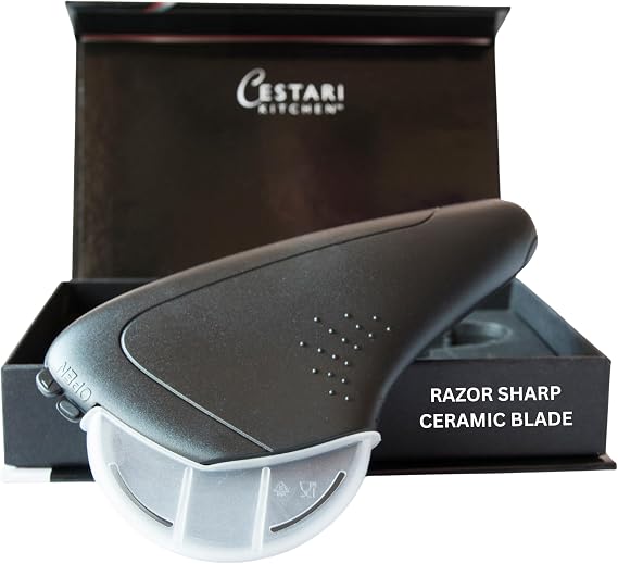 Cestari Heirloom Ceramic Pizza Cutter Razor-Sharp, Rust-Free Blade with Protective Guard | Dishwasher Safe | A Legacy Kitchen Tool for Generations