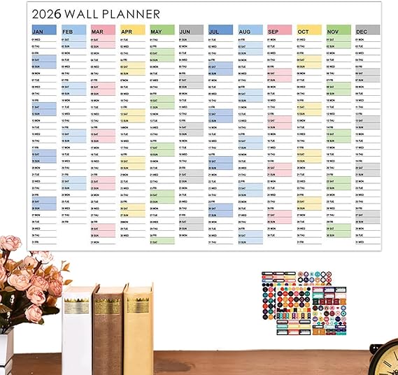 Wall Calendar 2025-2026 Decorative Aesthetic Planning Poster Study Tasks