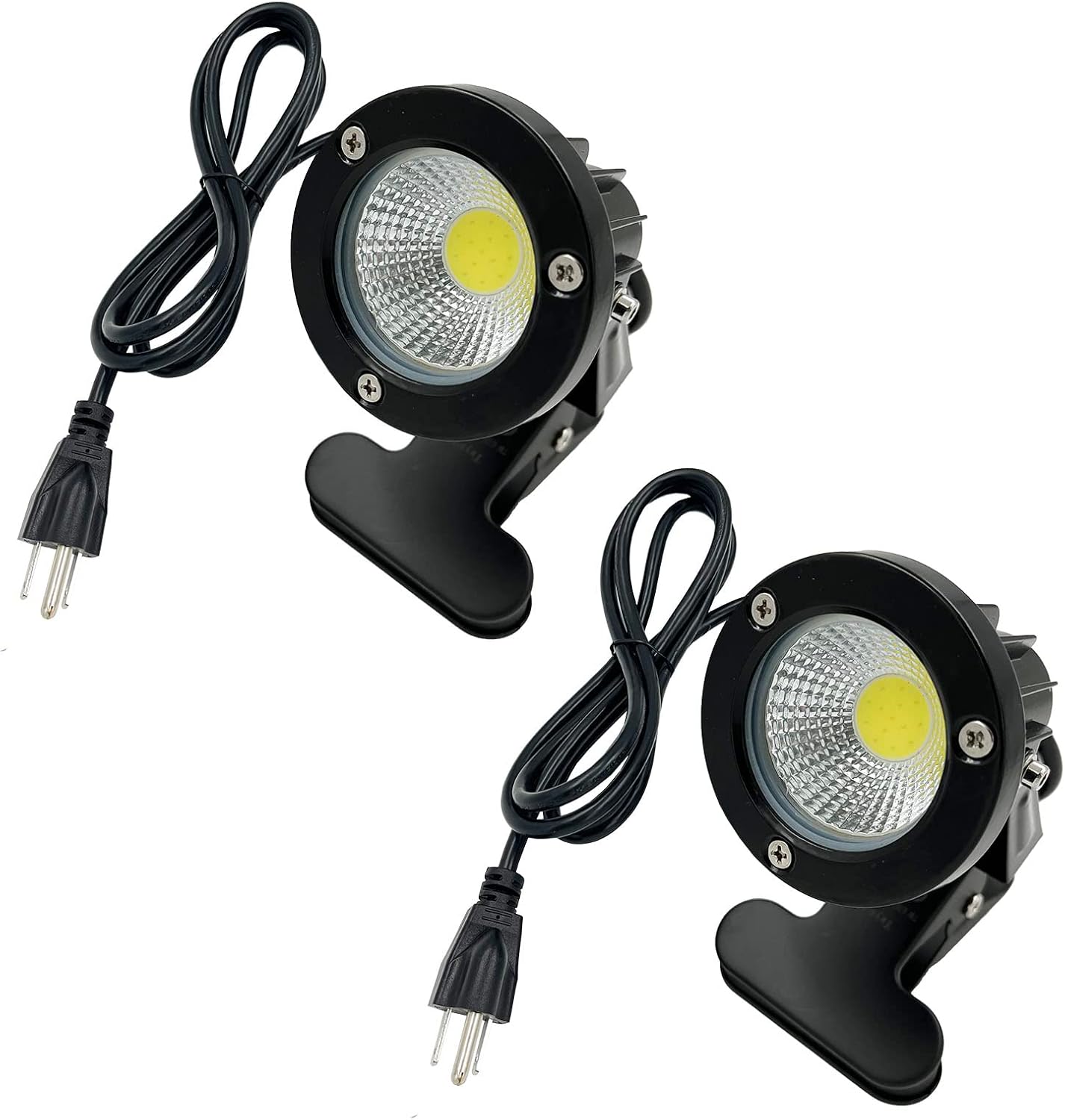 Taysing LED Spot Lights Plug in Outdoor Indoor Light 7W 3000K 10ft Power Cord ON/Off Switch Waterproof Landscape Lights Spotlight with Clip for Plants Yard Garden Accent Lights Ambient Light 1 Pack