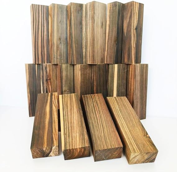Macassar Ebony Exotic Lumber Hardwood Burl Knives Handle Scales Musical Instrument Material Wood DIY Tools 1Pc Size: 1.5 x 4 x 1 Inches (+/- 1/16 Inches)
