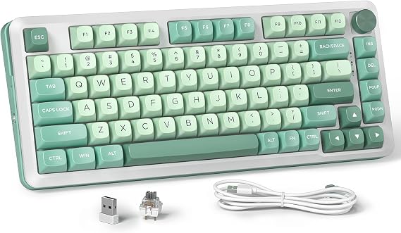 Redragon K681 Wireless Mechanical Keyboard, Gasket Mounted RGB Gaming Keyboard with Volume Knob, MDA-Profile, Pre-Lubed Linear Switches, 81 Keys 75% Tri-Mode Hot Swappable for PC/Xbox/Ps4/5