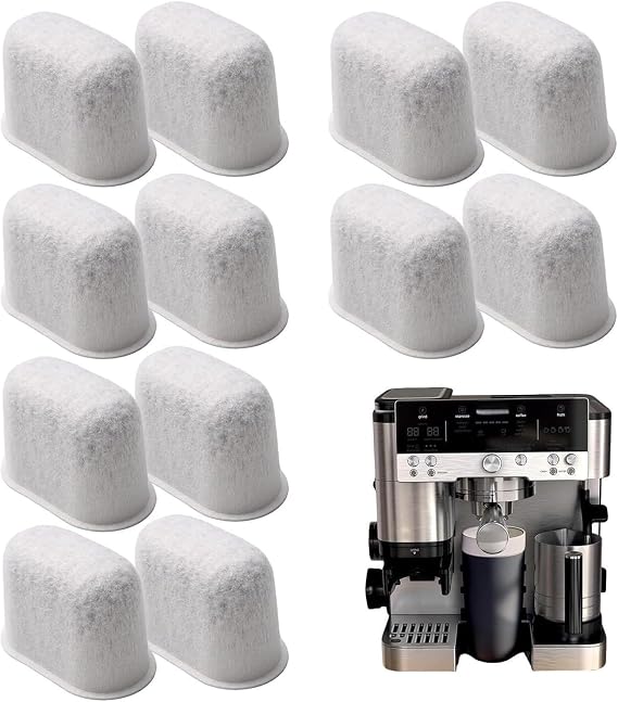 12 Pack Water Filter Inserts for Ninja Luxe Cafe Accessories | Activated Carbon Coffee Filter Compatible with Ninja Luxe Café Premier Espresso Machine ES701UK ES601UK