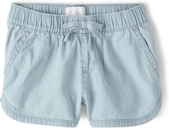 The Children's Place Girls' Denim Pull on Shorts
