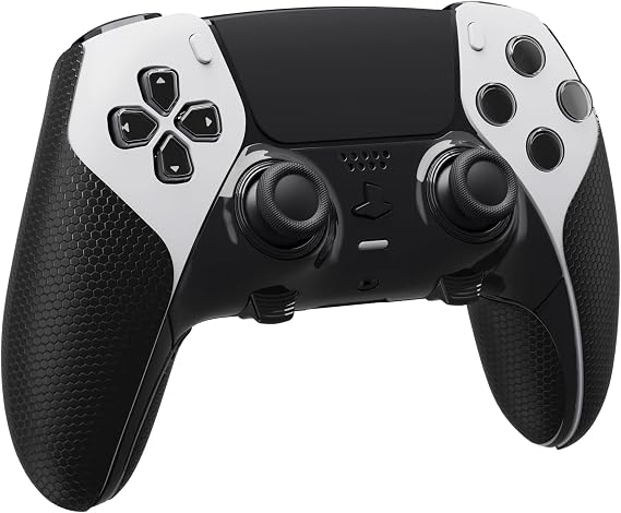 playvital Anti-Skid Sweat-Absorbent Controller Grip for ps5 Edge Wireless Controller, Professional Textured Soft PU Handle Grips Anti Sweat Protector for ps5 Edge Controller - Black
