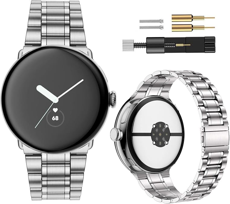 Solid Stainless Steel Band | Compatible with pixel watch 5/4/3 45mm, Metal Strap,for pixel watch 2 band,Women and Men