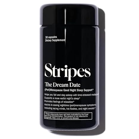 STRIPES Beauty (by Naomi Watts) - The Dream Date Sleep Supplement, 30 Ct | Relieves Hot Flashes, Racing Thoughts & Sleeplessness With Melatonin & Magnesium, Nighttime Menopause Support