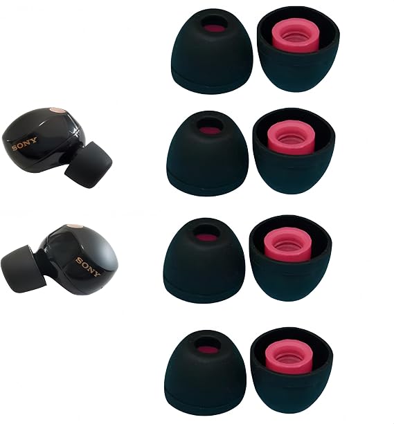 Silicone Earbuds Tips for Sony 1000XM5/1000XM4/LinkBuds S/WF-C500/WF-C700N Earbuds WF WI XBA, with Storage box, 4 Pairs (Small)