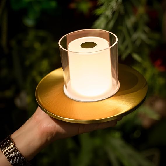 Tubicen Rechargeable Cordless Candle Lamp for Table 4-Level Touch Dimmable
