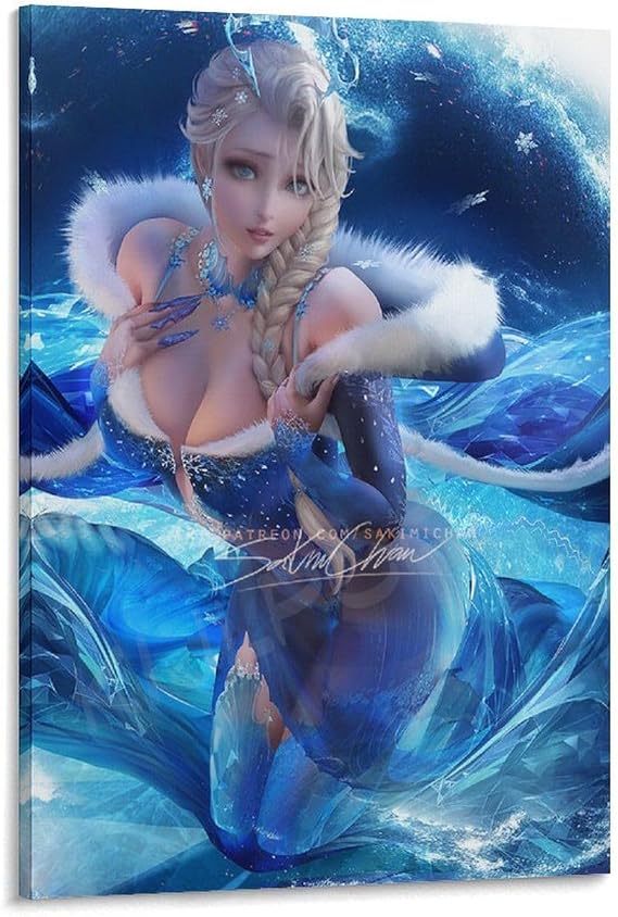 KIJLPCQ Sexy Anime Posters Anime Poster Video Game Anime Hot Girl Poster Canvas Wall Art Posters For Room Aesthetic And Decor 3 Pictures For Living Room Bedroom Decor 08x12inch20x30cm Frame-style