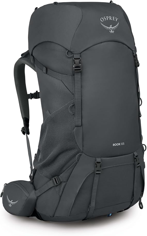 Osprey Rook 65L Men's Backpacking Backpack, Gray OS | hiking pack, camping gear, overnight trail pack, Gray color, OS size