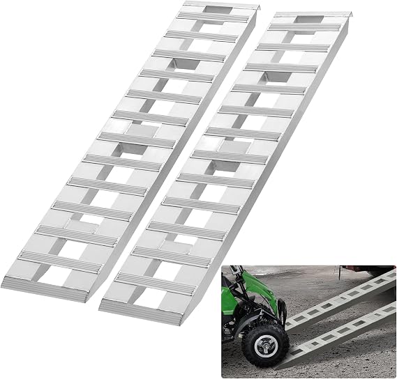 VEVOR Loading Ramps, 2 Pcs 72 x 15 in, Durable Aluminum and Heavy-Duty Trailer Ramp Set with Anti-Slip Plates, 6000 Lbs Combined Capacity, for Carts, Farm Tractors, ATVs, Lawn Mowers, Motorcycles