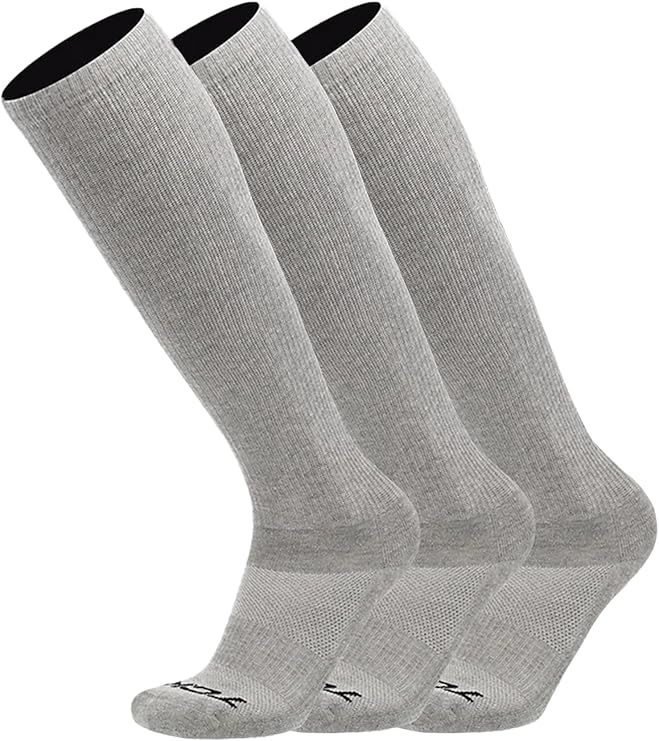 Over the Calf Work Socks for Men and Women 9-11 10-13 13-15 Moisture Wicking Tall Cushioned Knee High Boot Socks 6-pack