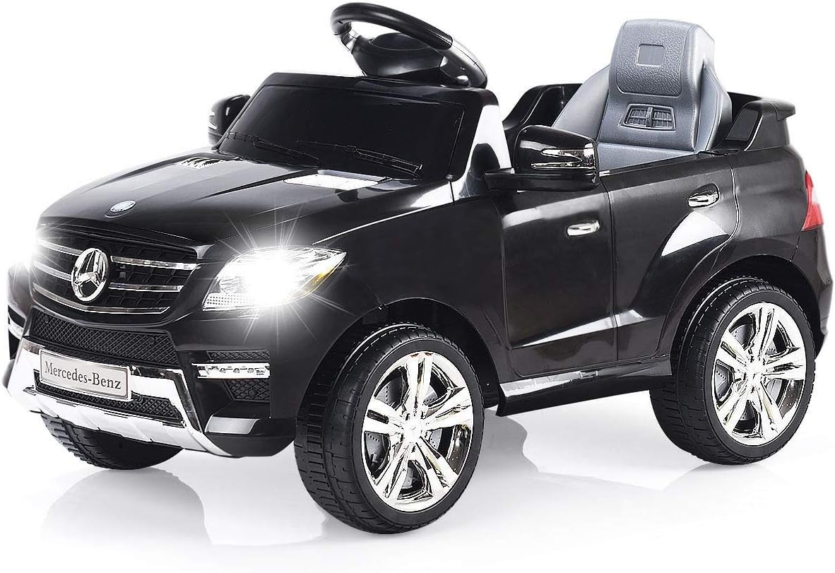 Costzon Ride On Car, Licensed Mercedes Benz ML350 6V Electric Kids Vehicle, 2WD Powered ManualParental Remote Control Modes Car with Lights, MP3, Music, Horn for Kids