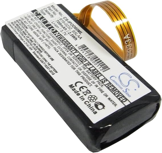 Battery Replacement for 616-0232 Video 60G Video 60GB MA003 A Video 60GB MA003CH A Video 60GB MA003DK A